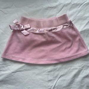 Old Navy Pink Velvet Skirt with Satin Bow, Size 18-24 months